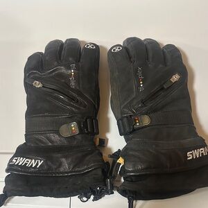 Swany Black Men's Gloves Triplex  size M 100% leather
